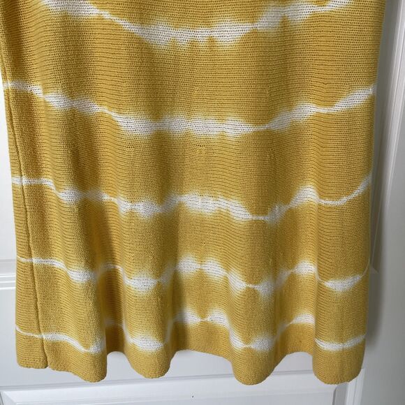 Skye’s The Limit Yellow Scoop Neck Sweater w/White Tie Dye Stripe - Sz XL - Picture 4 of 13